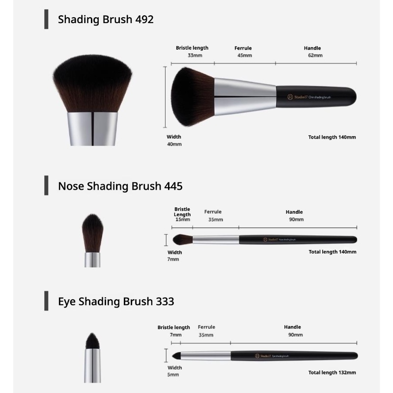 STUDIO17 Shading Brush Set (+Brush Cleanser & Pouch Gift) - Image 9